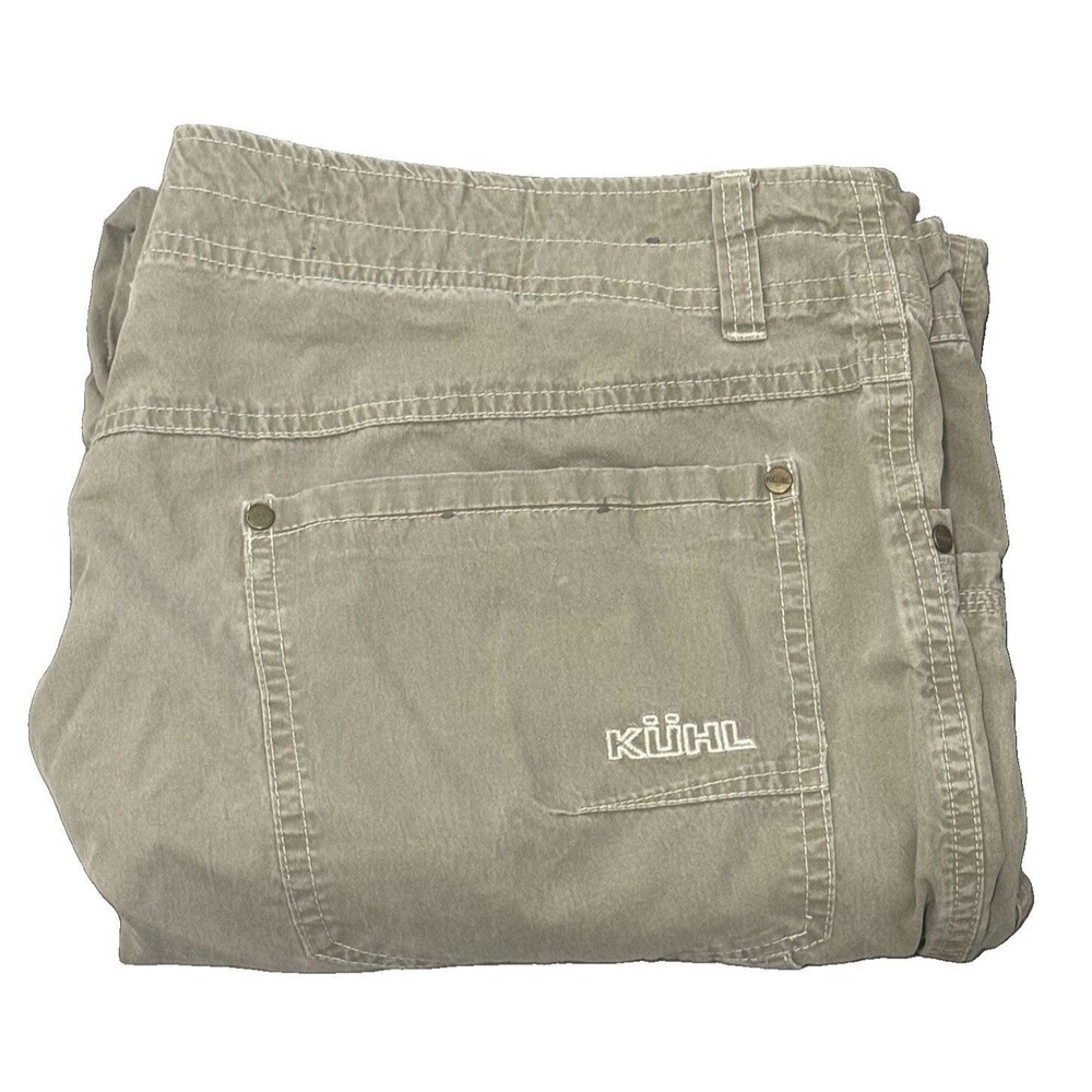 Kuhl Revolvr Hiking Pants Mens 38x32 Olive Snap Button Cotton Blend Crag Series